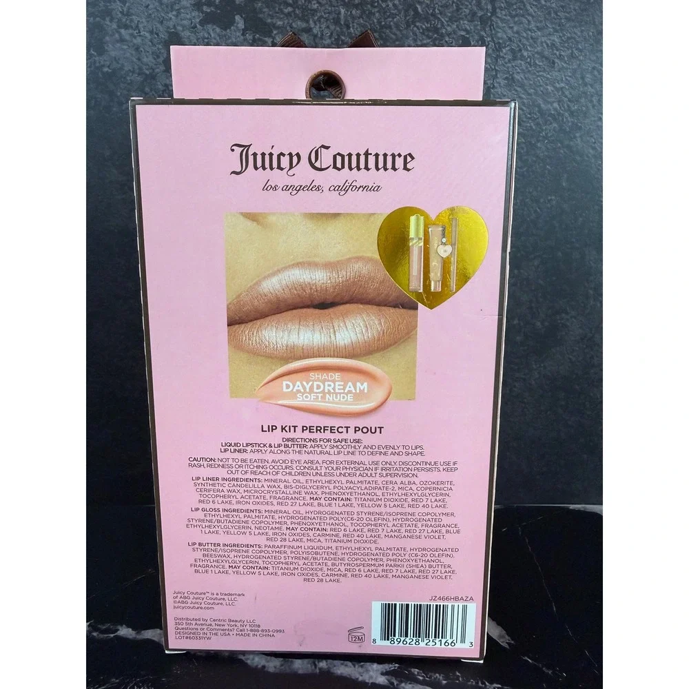 NEW Juicy‎ Couture Lip Kit Perfect Pout Lip Gloss Butter Liner w/ Charm Daydream